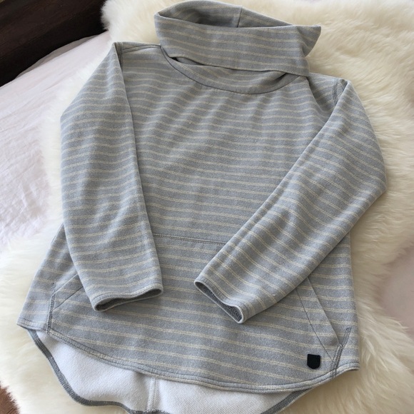 Burton Tops - Burton Cowl Neck Striped Sweatshirt Medium